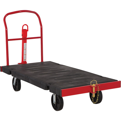 Chariot &agrave; plate-forme remorquable, 64-1/4" lo x 30-1/2" la, 2500 lb cap, Roues Polyol&eacute;fine Absolute Business Supply