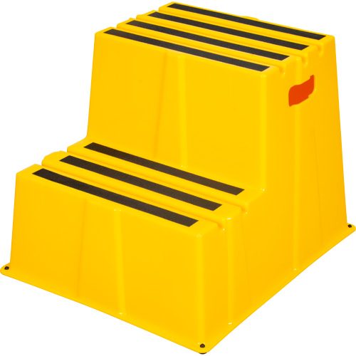 Escabeau industriel, 2 marches, 26" x 22-7/16" x Hauteur 19-11/16" Absolute Business Supply