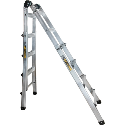 Telescoping Multi-Position Ladder, Aluminum, 300 lbs., CSA Grade 1A Absolute Business Supply