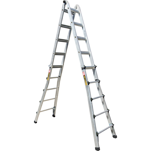 Telescoping Multi-Position Ladder, Aluminum, 300 lbs., CSA Grade 1A Absolute Business Supply