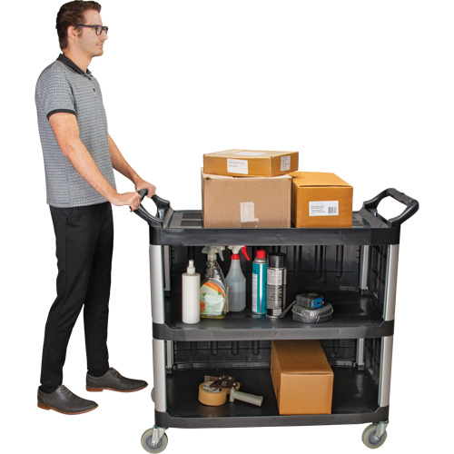Chariot utilitaire, 3 tiers, 19-3/4" x 37-1/2" x 40-1/4", Capacit&eacute; 250 lb Absolute Business Supply