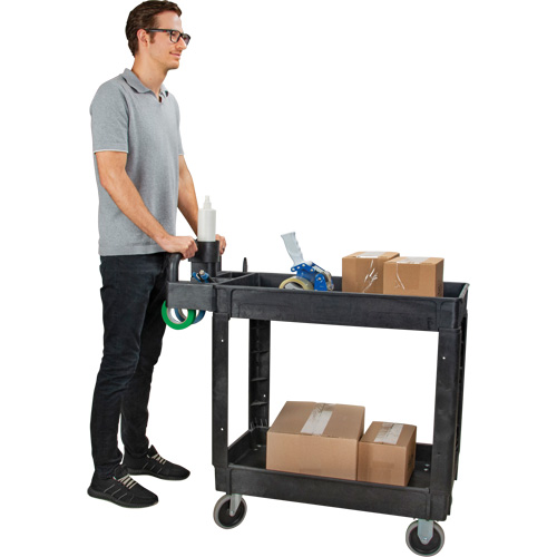 Chariot utilitaire, 2 tiers, 17-1/8" x 33-1/2" x 37-5/8", Capacit&eacute; 550 lb Absolute Business Supply