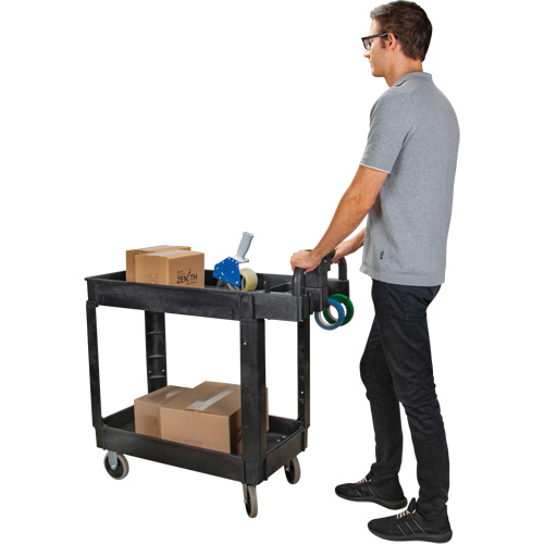 Chariot utilitaire, 2 tiers, 17-1/8" x 33-1/2" x 37-5/8", Capacit&eacute; 550 lb Absolute Business Supply