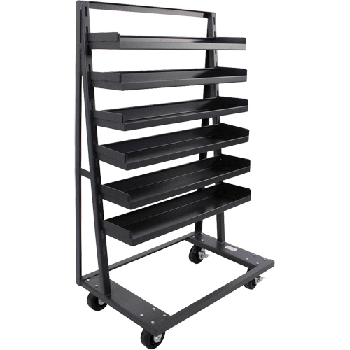 Chariot &agrave; cadre en A robuste &agrave; un c&ocirc;t&eacute; avec 6 plateaux &agrave; rebords, 38" x 25" x 63", Capacit&eacute; 2500 lb Absolute Business Supply