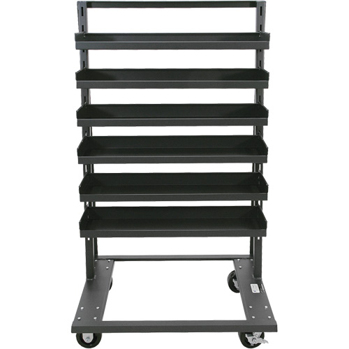 Chariot &agrave; cadre en A robuste &agrave; un c&ocirc;t&eacute; avec 6 plateaux &agrave; rebords, 38" x 25" x 63", Capacit&eacute; 2500 lb Absolute Business Supply