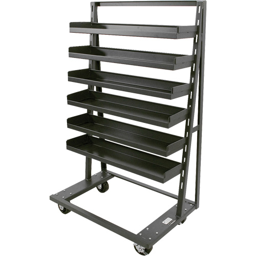 Chariot &agrave; cadre en A robuste &agrave; un c&ocirc;t&eacute; avec 6 plateaux &agrave; rebords, 38" x 25" x 63", Capacit&eacute; 2500 lb Absolute Business Supply
