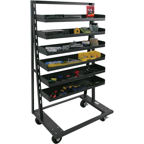 Chariot &agrave; cadre en A robuste &agrave; un c&ocirc;t&eacute; avec 6 plateaux &agrave; rebords, 38" x 25" x 63", Capacit&eacute; 2500 lb Absolute Business Supply