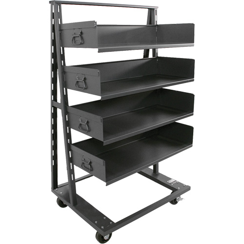 Chariot &agrave; cadre en A robuste &agrave; un c&ocirc;t&eacute; avec 4 grands plateaux, 38" x 25" x 63", Capacit&eacute; 2500 lb Absolute Business Supply