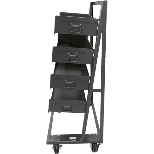 Chariot &agrave; cadre en A robuste &agrave; un c&ocirc;t&eacute; avec 4 grands plateaux, 38" x 25" x 63", Capacit&eacute; 2500 lb Absolute Business Supply