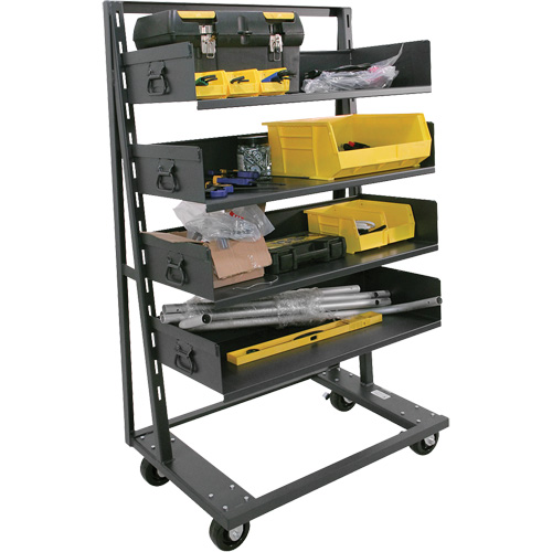 Chariot &agrave; cadre en A robuste &agrave; un c&ocirc;t&eacute; avec 4 grands plateaux, 38" x 25" x 63", Capacit&eacute; 2500 lb Absolute Business Supply