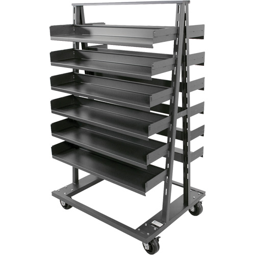 Chariot &agrave; cadre en A robuste &agrave; deux c&ocirc;t&eacute;s avec 12 plateaux, 38" x 30" x 63", Capacit&eacute; 2500 lb Absolute Business Supply