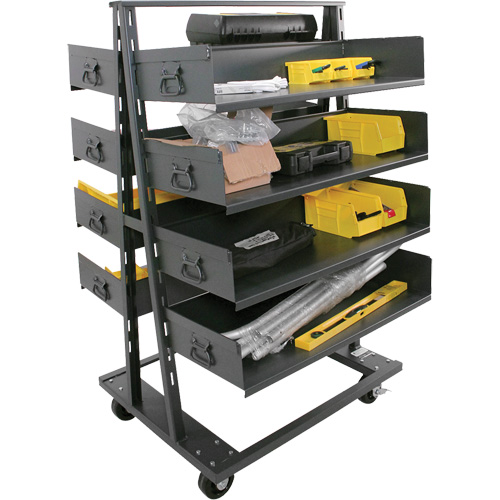 Chariot &agrave; cadre en A robuste &agrave; deux c&ocirc;t&eacute;s avec 8 plateaux &agrave; rebords, 38" x 30" x 63", Capacit&eacute; 2500 lb Absolute Business Supply