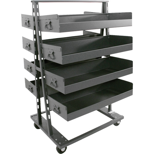 Chariot &agrave; cadre en A robuste &agrave; deux c&ocirc;t&eacute;s avec 8 grands plateaux &agrave; rebords, 38" x 30" x 63", Capacit&eacute; 2500 lb Absolute Business Supply