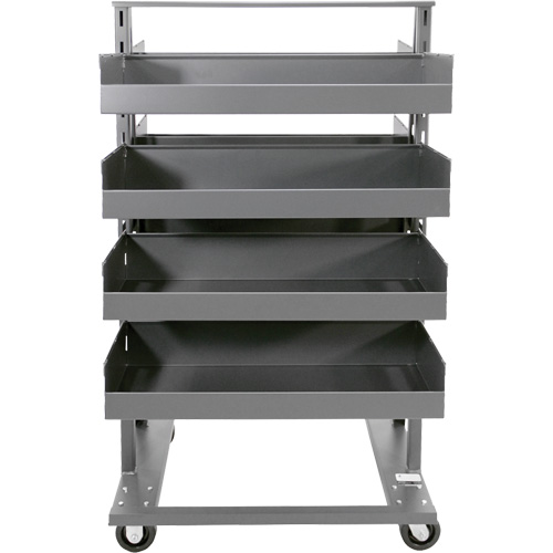 Chariot &agrave; cadre en A robuste &agrave; deux c&ocirc;t&eacute;s avec 8 grands plateaux &agrave; rebords, 38" x 30" x 63", Capacit&eacute; 2500 lb Absolute Business Supply
