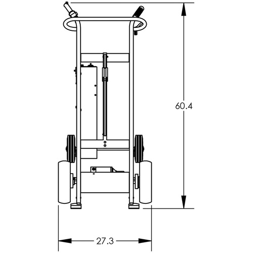 Powered Drum Hand Truck with Pneumatic Wheels Absolute Business Supply