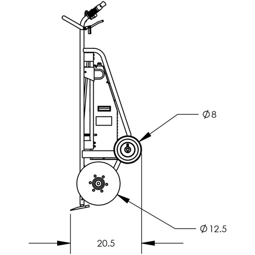 Powered Drum Hand Truck with Pneumatic Wheels Absolute Business Supply