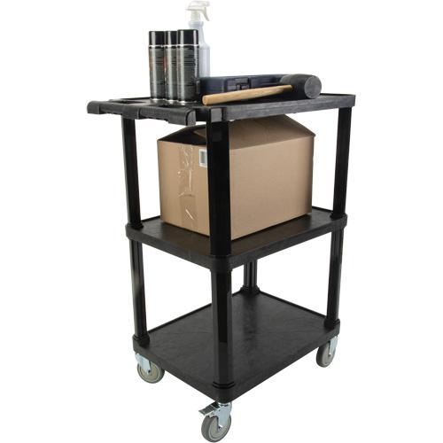 Chariot utilitaire avec tablette plate, 3 tiers, 18-1/8" x 37-3/8" x 27-3/4", Capacit&eacute; 330 lb Absolute Business Supply