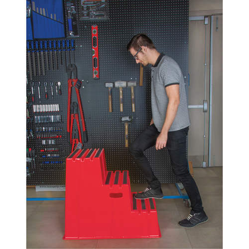 Escabeau industriel, 3 marches, 34-13/16" x 22-7/16" x Hauteur 28-1/2" Absolute Business Supply