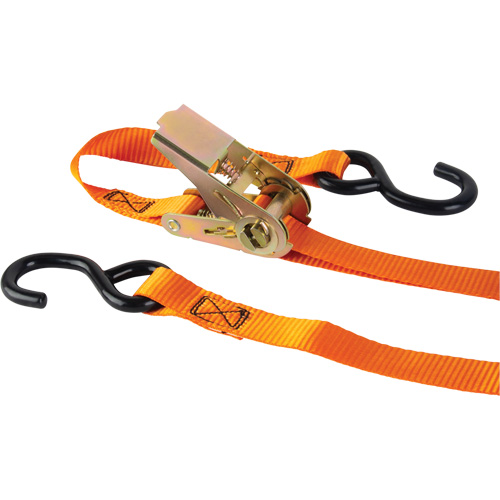 Ratchet Strap, S-Hook, 12' W x 1" L, 2200 lbs. (998 kg) Working Load Limit Absolute Business Supply