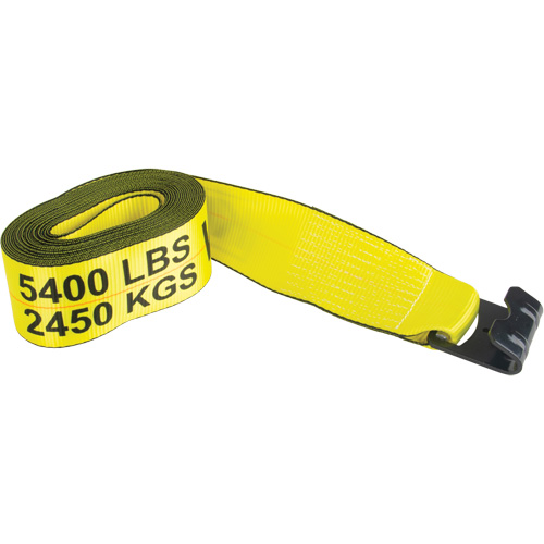 Logistic Strap, Flat Hook, 30' W x 4" L, 5400 lbs. (2449 kg) Working Load Limit Absolute Business Supply