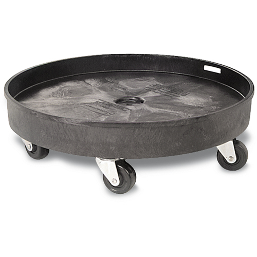 Waste Container Dolly, Polyethylene, Black Absolute Business Supply