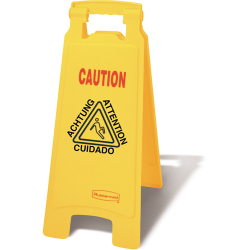 Wet Floor Safety Signs, Quadrilingual with Pictogram Absolute Business Supply