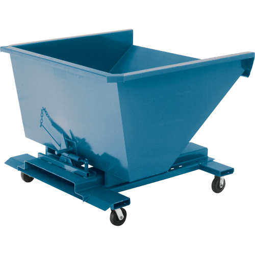 Self-Dumping Hopper, Steel, 1-1/2 cu.yd., Blue Absolute Business Supply