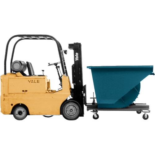 Self-Dumping Hopper, Steel, 1-1/2 cu.yd., Blue Absolute Business Supply