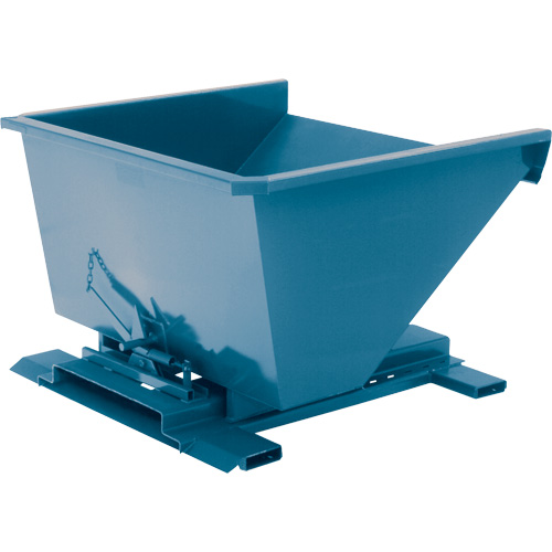 Self-Dumping Hopper, Steel, 3/4 cu.yd., Blue Absolute Business Supply