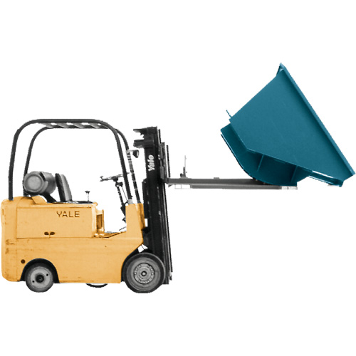 Self-Dumping Hopper, Steel, 3/4 cu.yd., Blue Absolute Business Supply