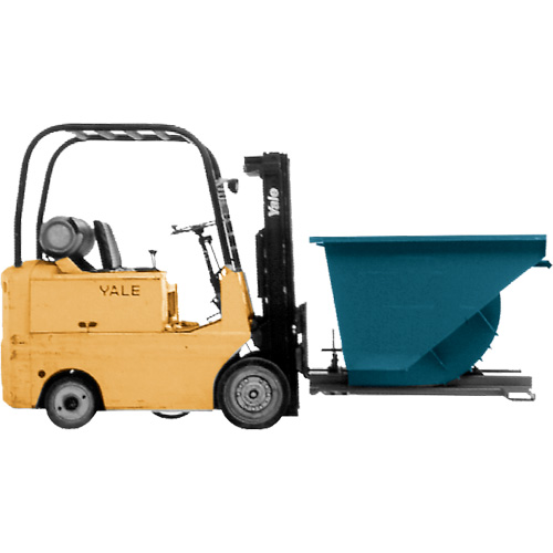 Self-Dumping Hopper, Steel, 3/4 cu.yd., Blue Absolute Business Supply