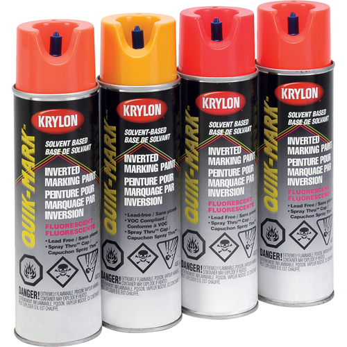 Peinture de marquage industrielle invers&eacute;e &agrave; base de solvant Quik-Mark, 17 oz, Canette a&eacute;rosol Absolute Business Supply