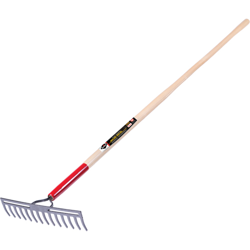 Pro Double Back Level Rake, Ashwood Handle, 13-3/4" W, Tempered Steel Blade, 14 Tines Absolute Business Supply