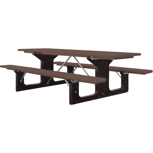 Recycled Plastic Picnic Tables, 6' L x 61-1/2" W, Brown Absolute Business Supply