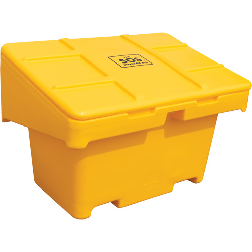 Contenants pour sel & sable SOS, Avec Moraillon, 42" x 29" x 30", 11 pi³, Jaune Absolute Business Supply