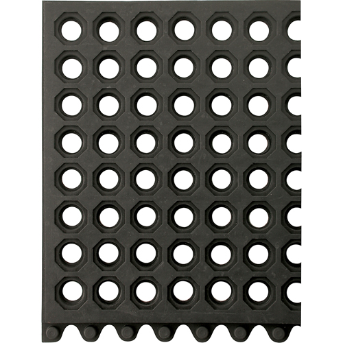 24/Seven&reg; Matting, Rubber, 3' W x 3' L, 5/8" Thick, Black Absolute Business Supply