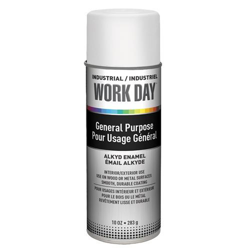 Peinture industrielle Work Day, Blanc, Brillant, 10 oz, Canette a&eacute;rosol Absolute Business Supply