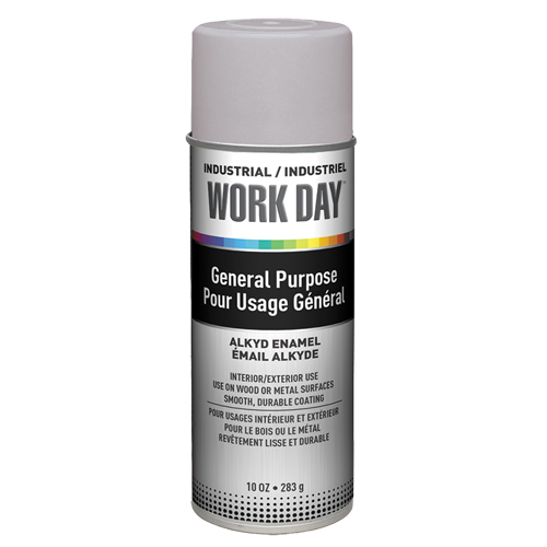 Peinture industrielle Work Day, Gris, Tr&egrave;s mat, 10 oz, Canette a&eacute;rosol Absolute Business Supply