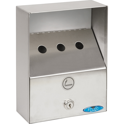 Smoking Receptacles, Wall-Mount, Stainless Steel, 1 Litres Capacity, 9" Height Absolute Business Supply