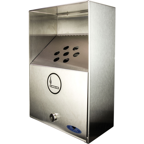Smoking Receptacles, Wall-Mount, Stainless Steel, 3.3 Litres Capacity, 13-1/2" Height Absolute Business Supply