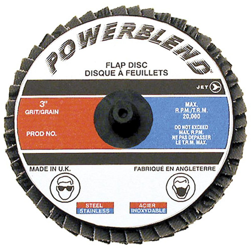 POWERBLEND Roll-on Flap Disc, 2" x Type R, Z120 Grit, Zirconia Alumina Absolute Business Supply