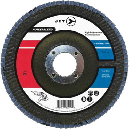 POWERBLEND Flap Disc, 4-1/2" x 7/8", Type 29, Z120 Grit, Zirconia Alumina Absolute Business Supply