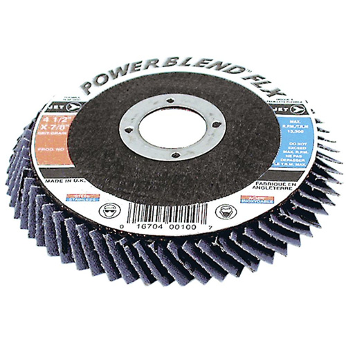 PowerBlend FLX Flexible Flap Disc, 4-1/2" x 7/8", Type 27, Z60 Grit, Zirconia Alumina Absolute Business Supply