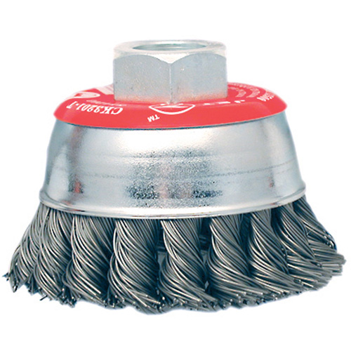High-Performance Knot Twisted Cup Brush, 3" Dia. x 10mm x 1.25" Arbor Absolute Business Supply
