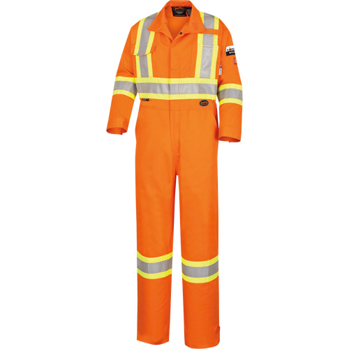 5555 High Visibility FR Rated & Arc Rated Safety Coveralls, Size 36, High Visibility Orange, 11 cal/cm² Absolute Business Supply