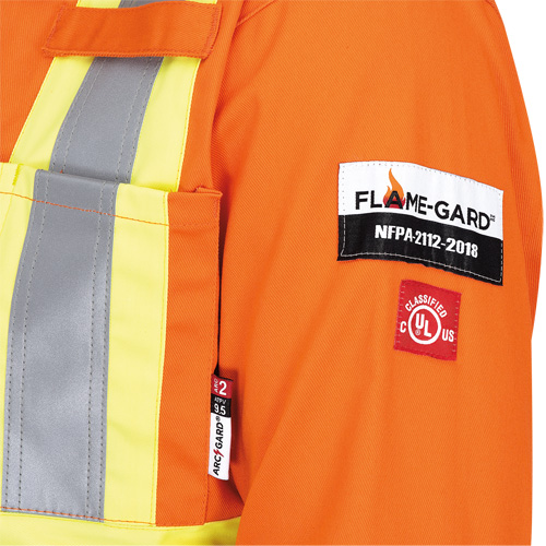 5555 High Visibility FR Rated & Arc Rated Safety Coveralls, Size 36, High Visibility Orange, 11 cal/cm² Absolute Business Supply