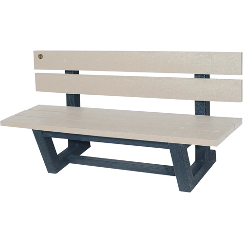 Bancs de parc d'ext&eacute;rieur, Plastique recycl&eacute;, 60" lo x 22-13/16" la x 29-13/16" h, Sable Absolute Business Supply