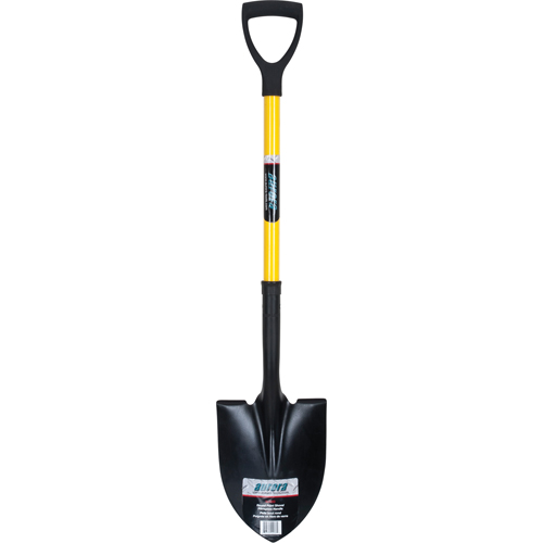 Round Point Shovels, Tempered Steel Blade, Fibreglass, D-Grip Handle Absolute Business Supply