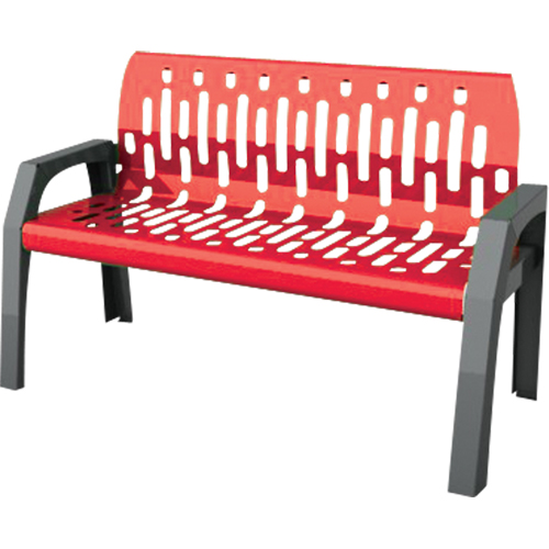 Bancs Stream, Acier, 48" lo x 25" la x 34" h, Rouge Absolute Business Supply