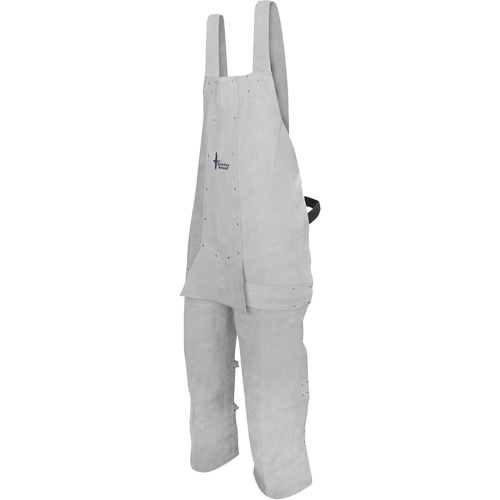 Tablier de soudage en cuir, Salopette &agrave; jambes fendues, Gris perle Absolute Business Supply